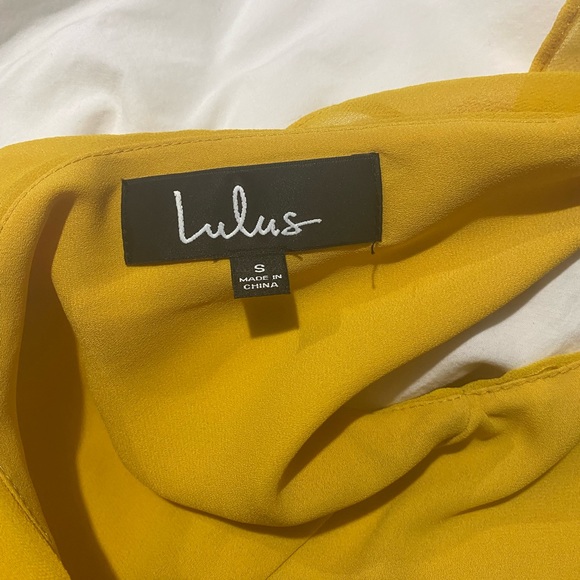 Lulu’s Hot Like Fire Golden Yellow Spaghetti Strap Backless Dress - Picture 8 of 8